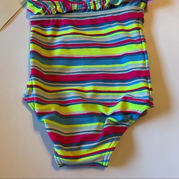 NWT Roxy Girl 12-18m neon striped swimsuit - Picture 5 of 8